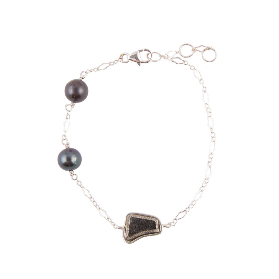 Sterling Silver Purple Tahitian Pearl Bracelet