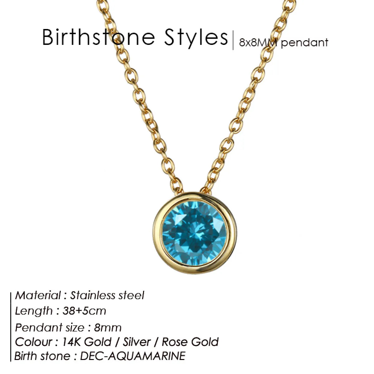Style Loft Collection Stainless Steel Birth Gemstone Necklace