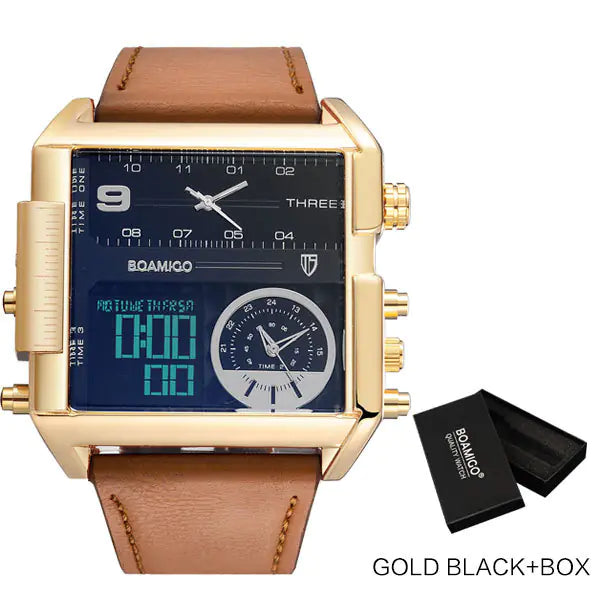 Style Loft Collection TempoLusso Triple Zone LED Leather Watch