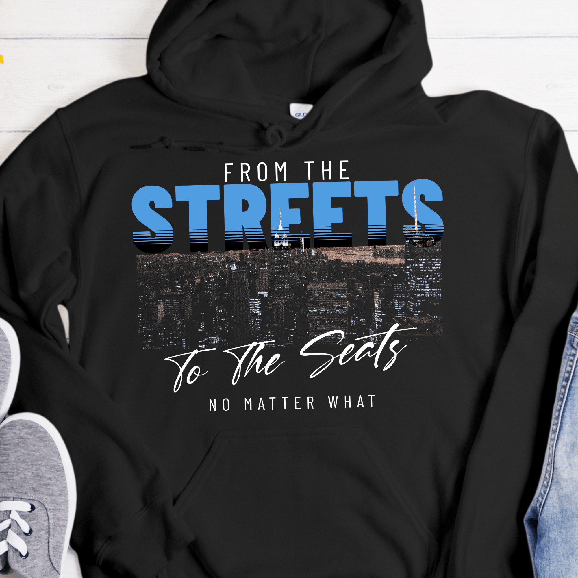 Recovery Hoodie | Inspiring Sobriety |  From The Streets To The Seats (Blue)