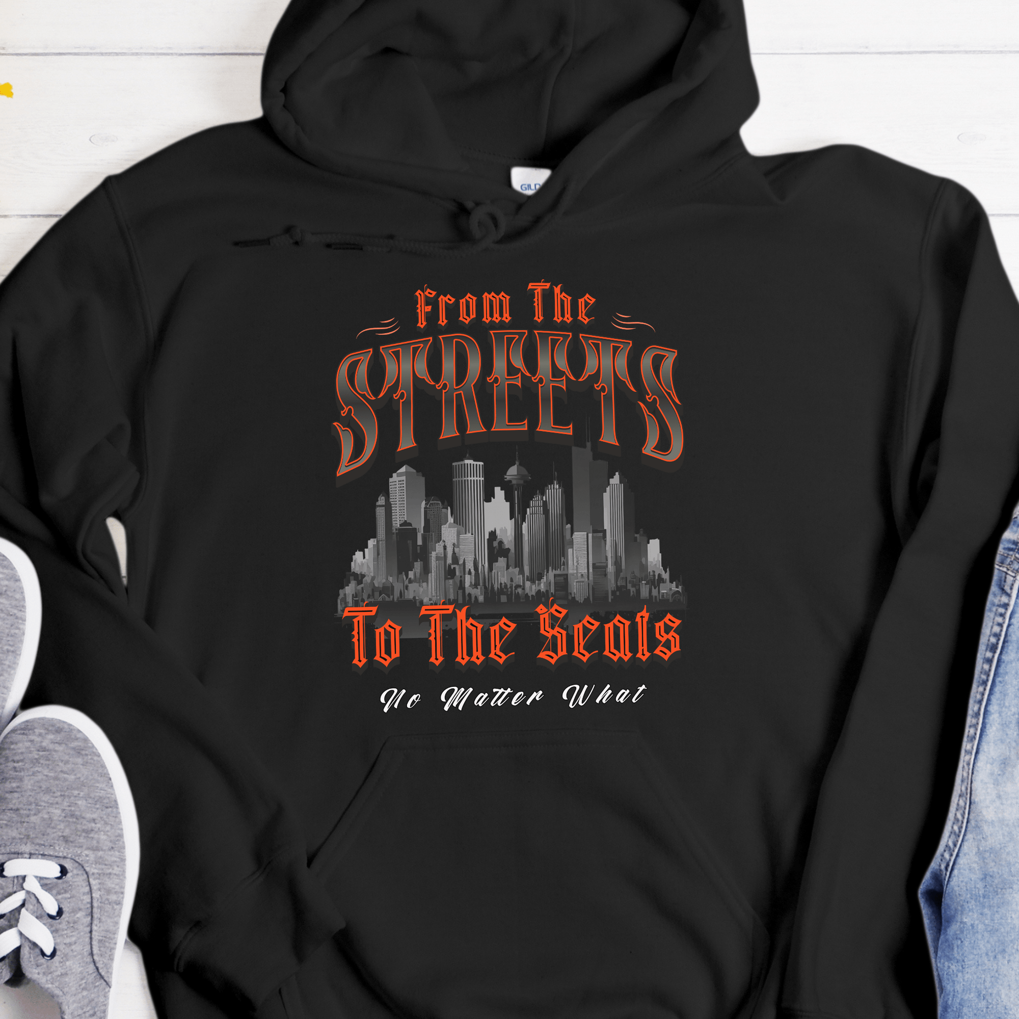 Recovery Hoodie | Inspiring Sobriety |  From The Streets To The Seats (Orange)