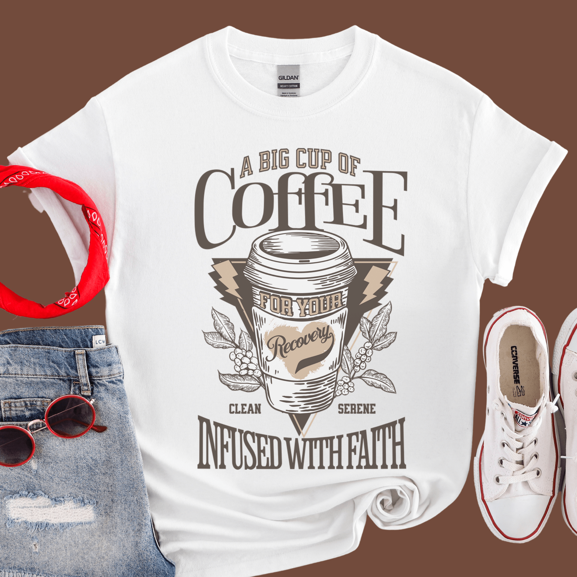 Recovery T-Shirt | Inspiring Sobriety | Coffee Infused with Faith