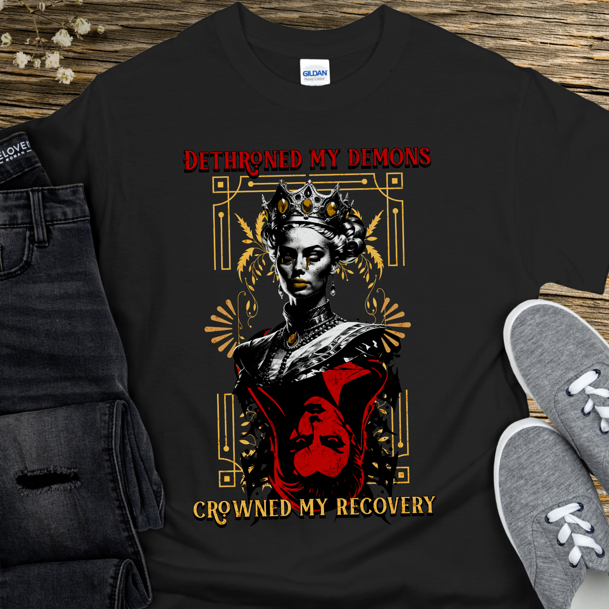 Recovery T-Shirt | Inspiring Sobriety |  Dethroned My Demons, Crowned My Recovery