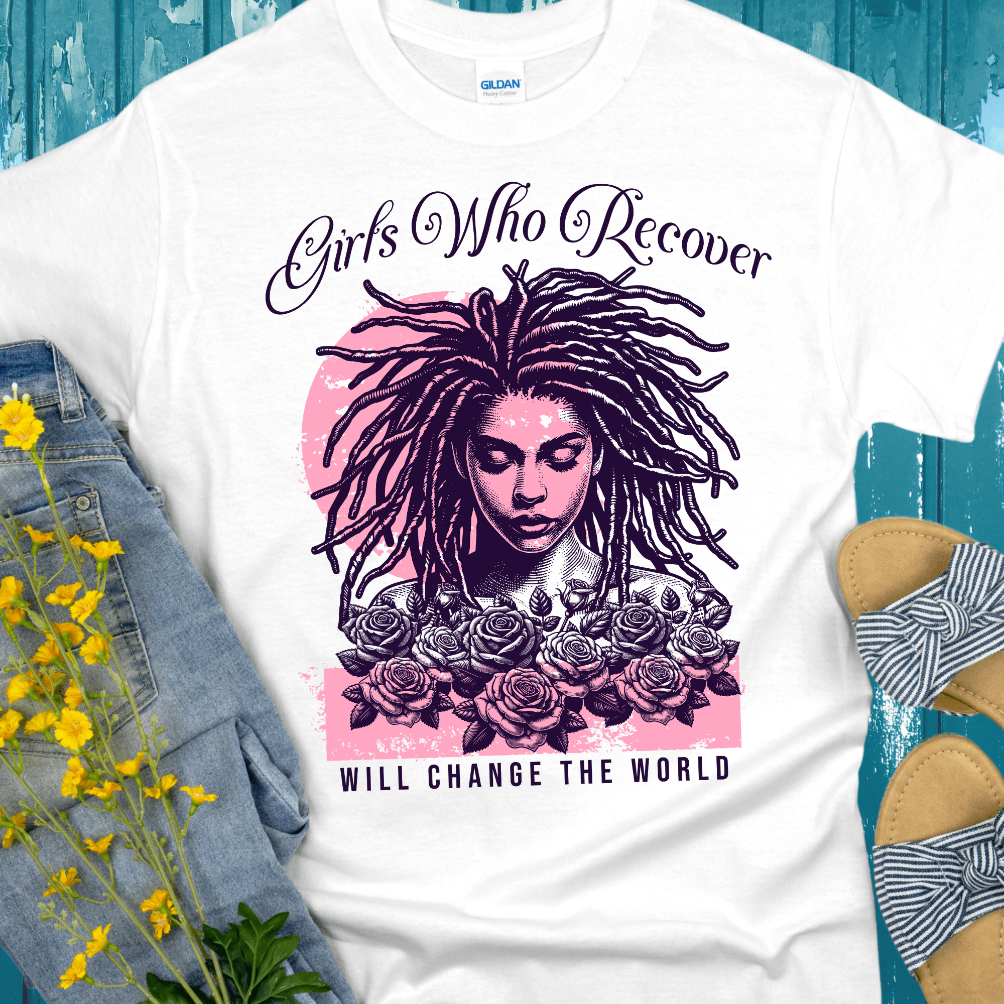 Recovery T-Shirt | Inspiring Sobriety |  Girls Who Recover Will Change The World