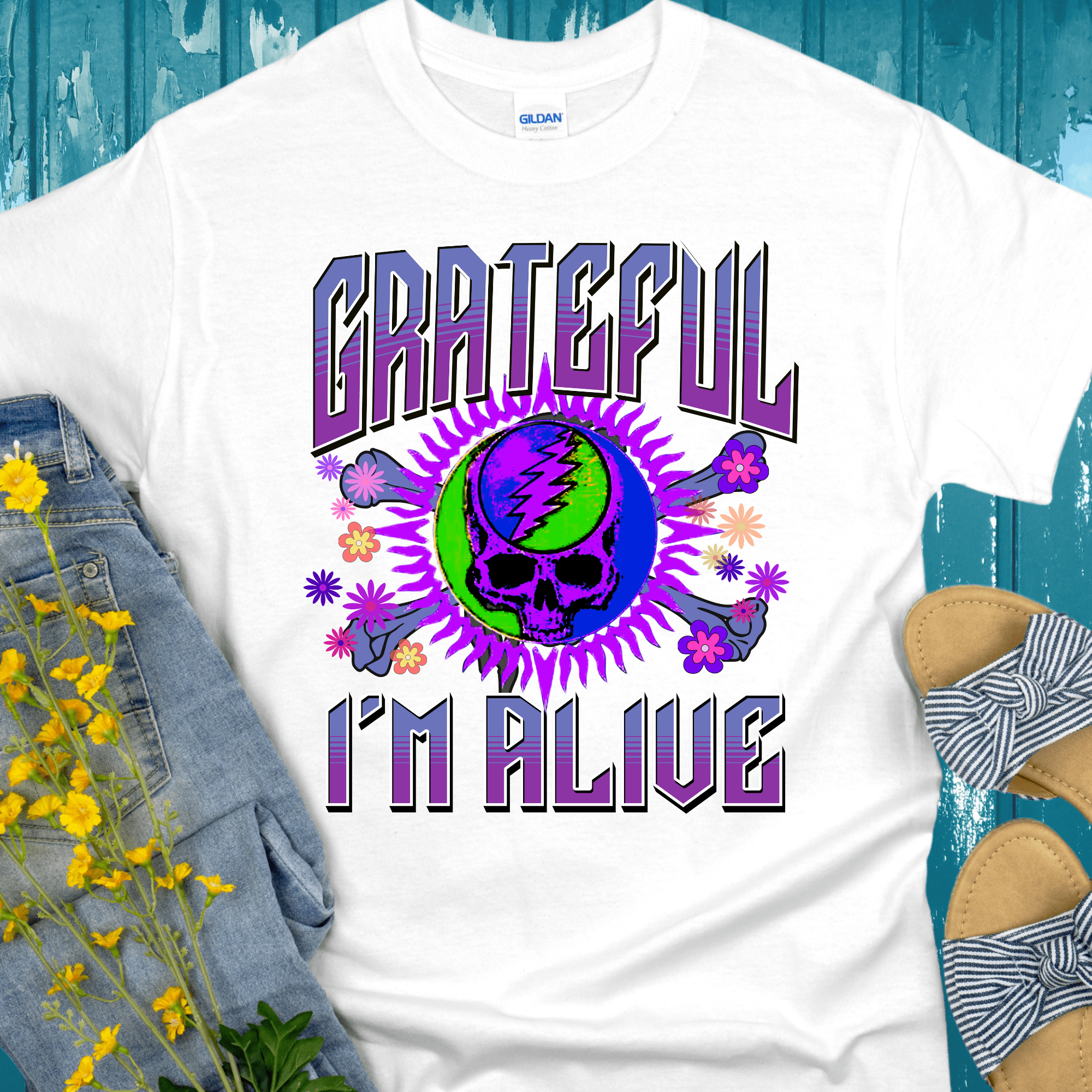 Recovery T-Shirt | Inspiring Sobriety |  Grateful I&amp;#39;m Alive
