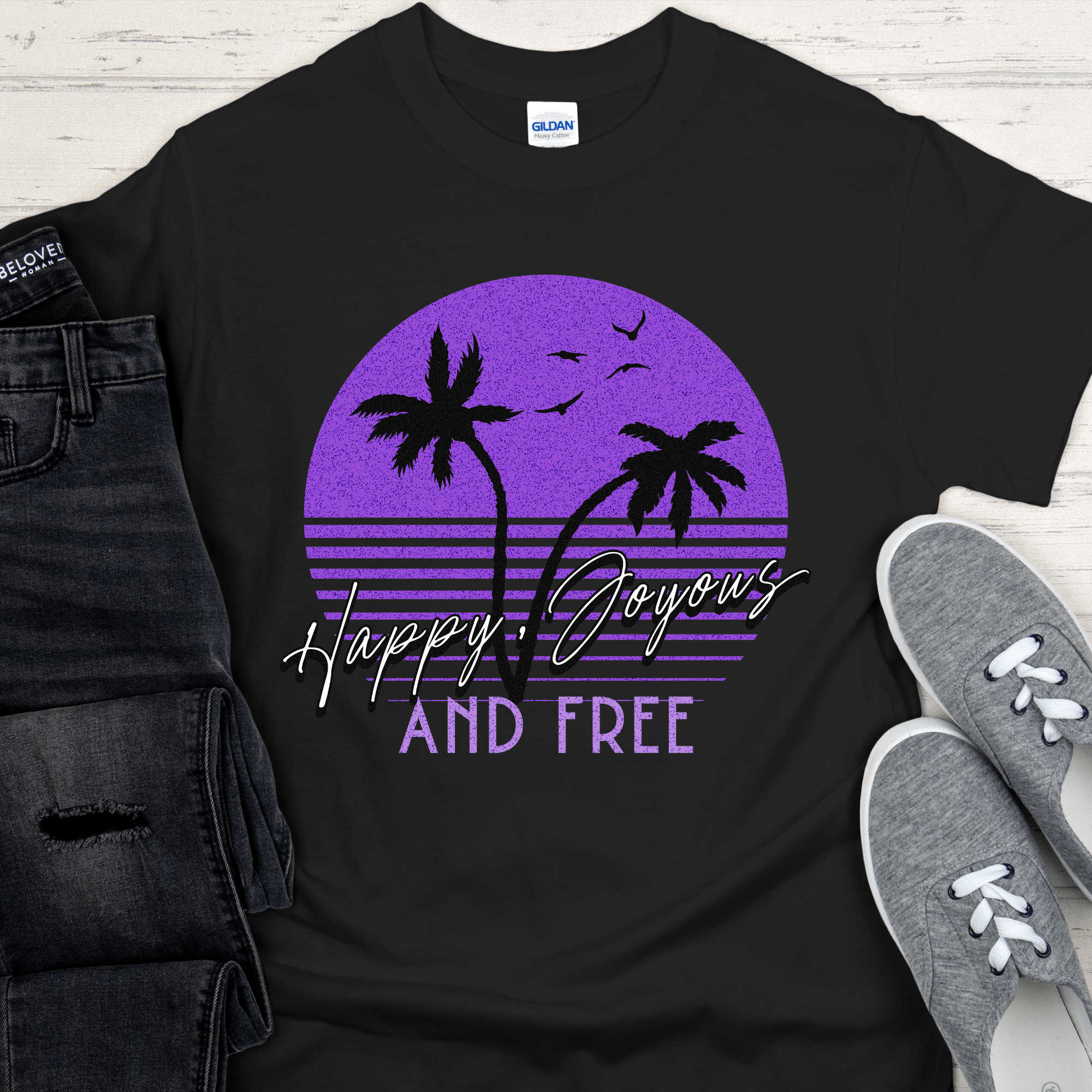 Recovery T-Shirt | Inspiring Sobriety |  Happy, Joyous &amp;amp; Free Sunset