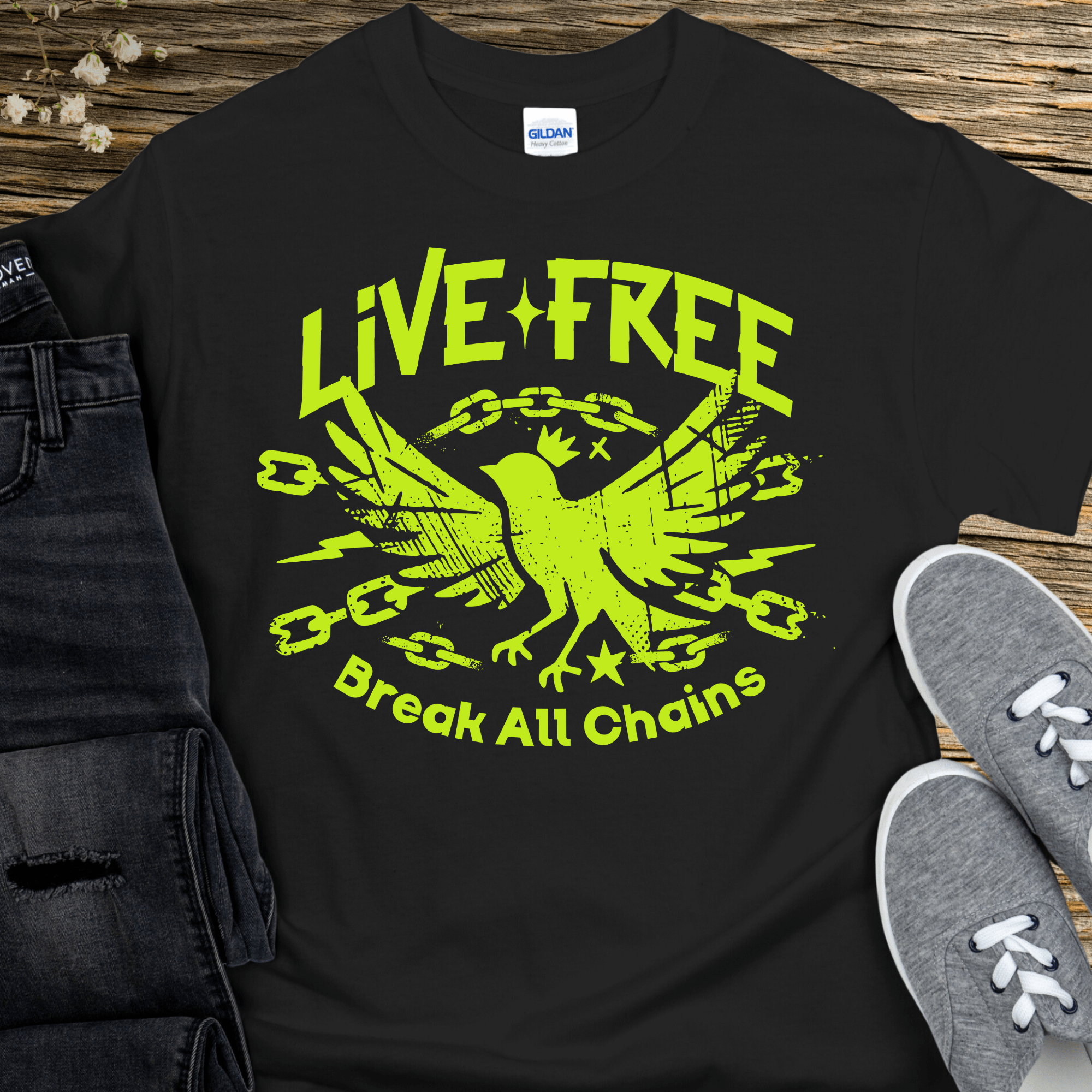 Recovery T-Shirt | Inspiring Sobriety |  Live Free, Break All Chains