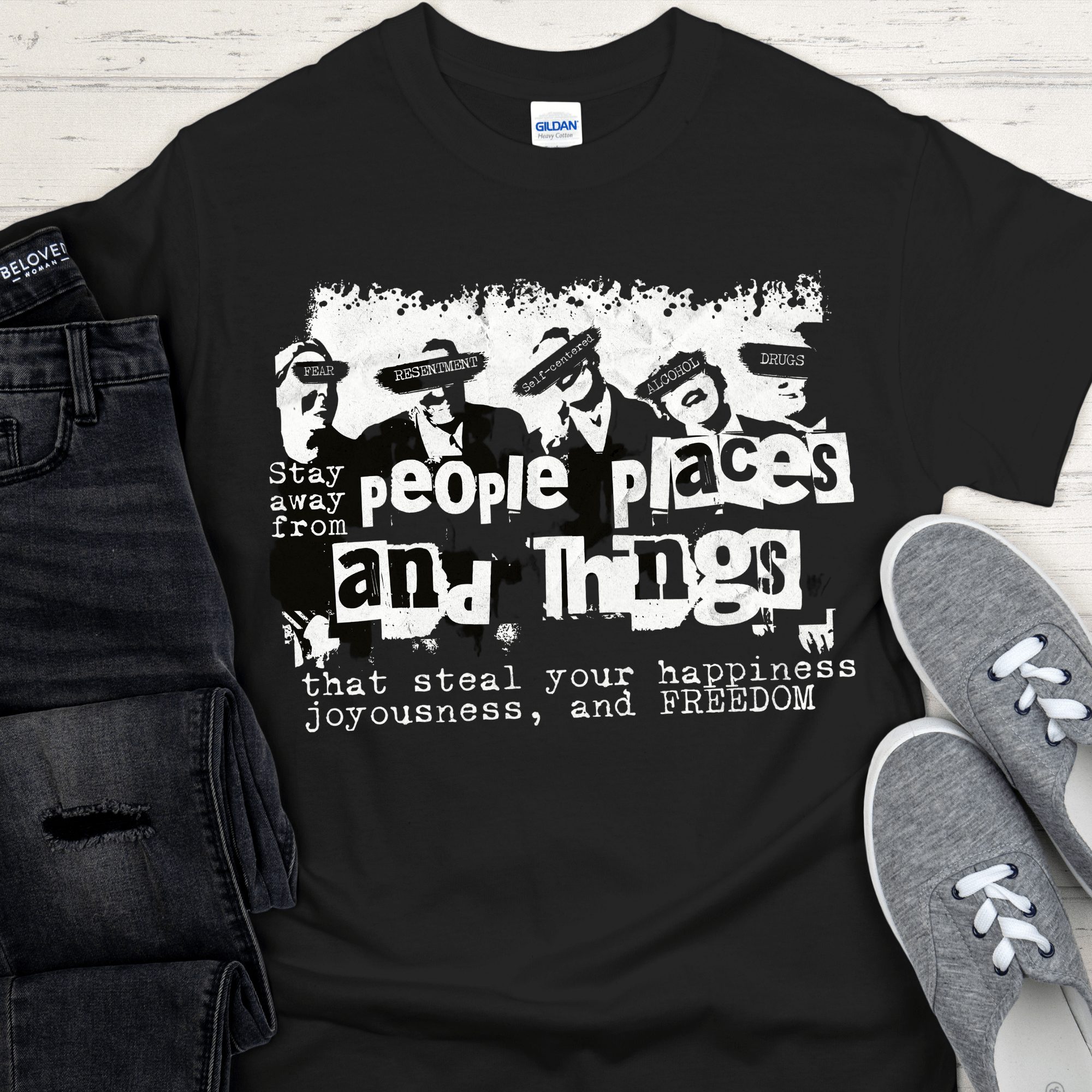 Recovery T-Shirt | Inspiring Sobriety |  People, Places &amp;amp; Things