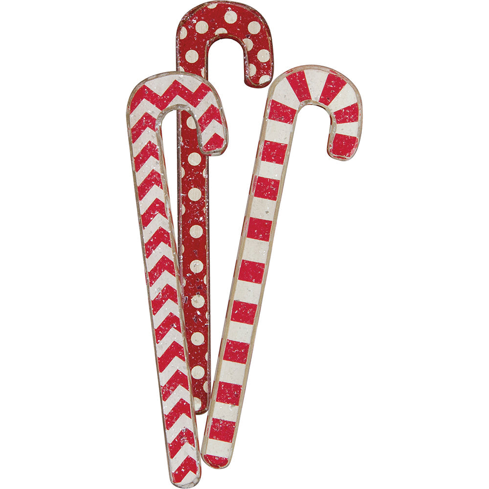 10&amp;quot; Red Handpainted Wood Candy Canes