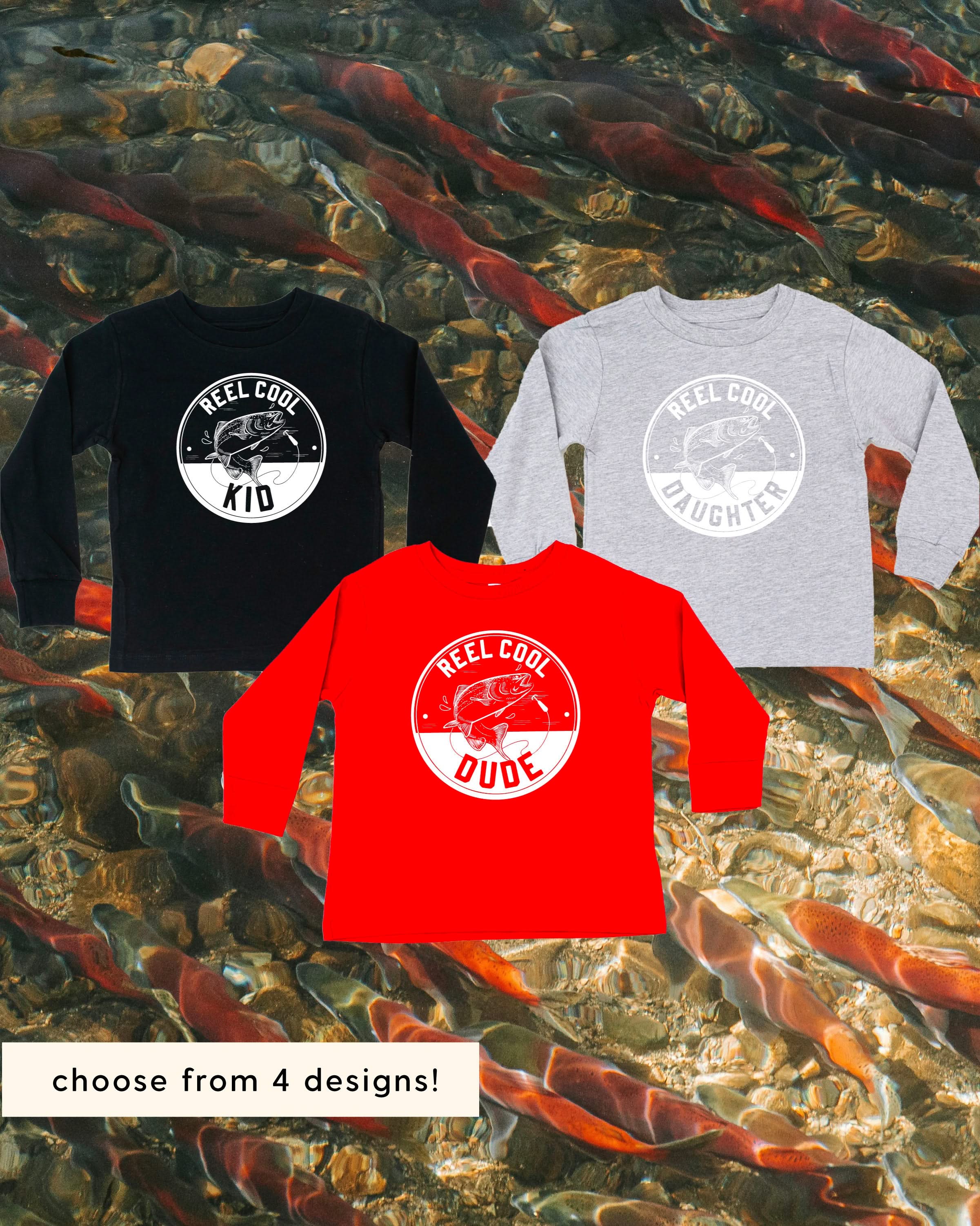 Reel Cool _____ - (Choose Your Kid) - Child Long Sleeve Tee