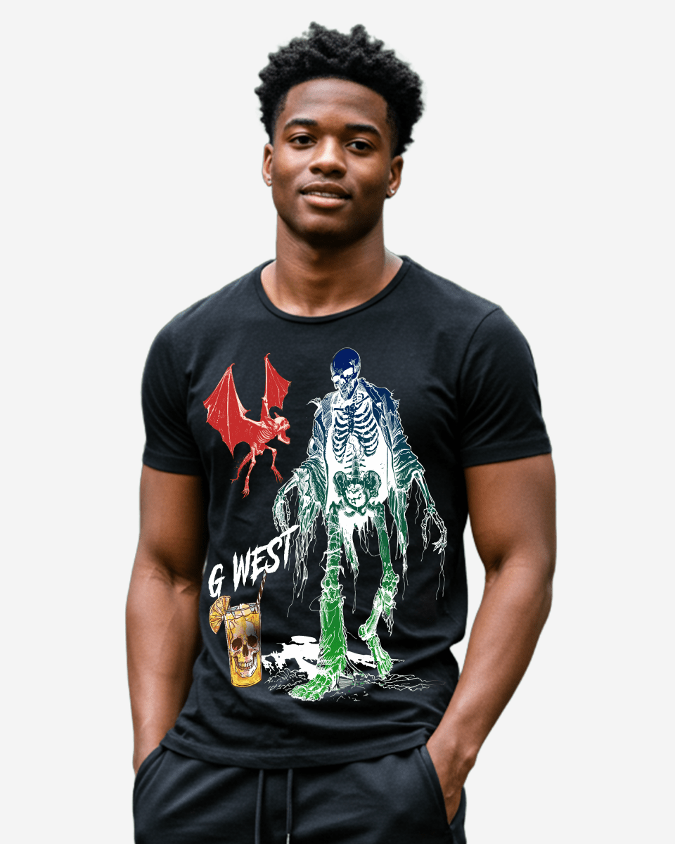 G West Mens Regular Fit Bat Buddy Front Graphic T Shirt