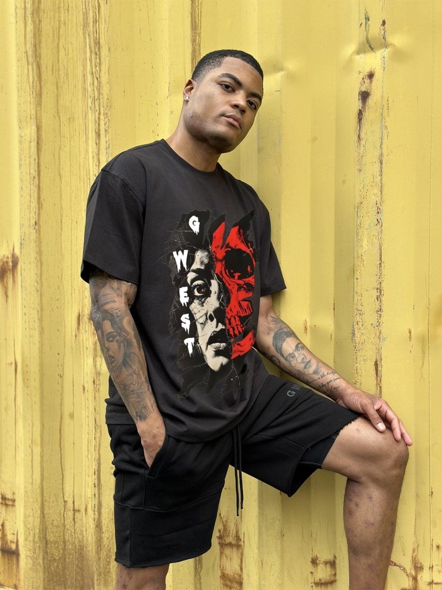 G West Mens Regular Fit Inside Out Front Graphic T Shirt