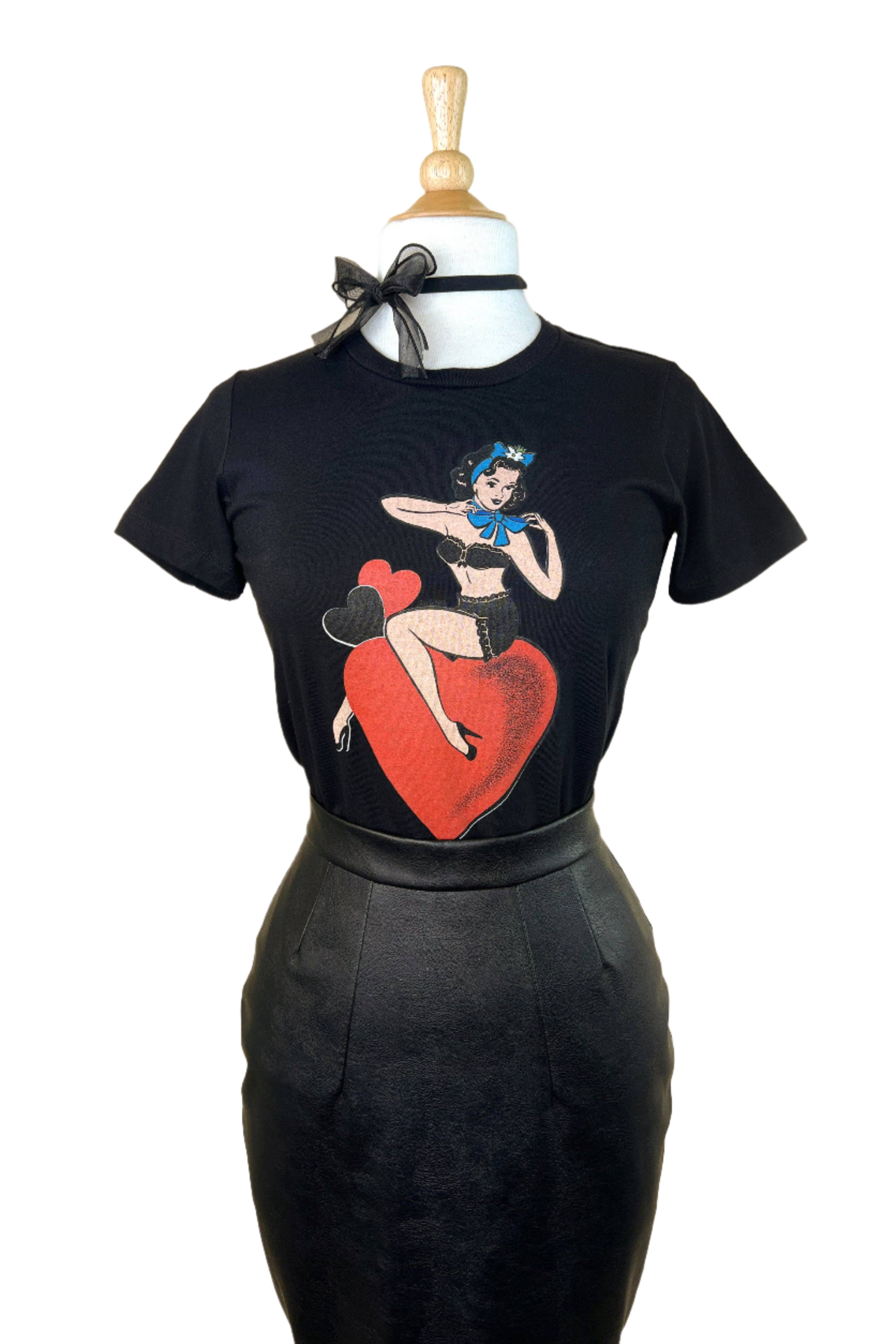 All My Love Fitted Tee in Black by Mischief Made - SMALL