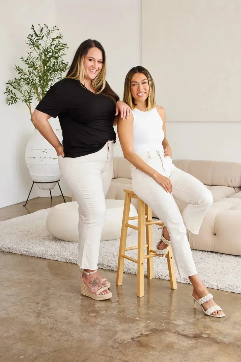 Trendsi RFM High Waist Jeans Women&amp;#39;s Tummy Control Full Length Denim Jeans - Slimming Fit