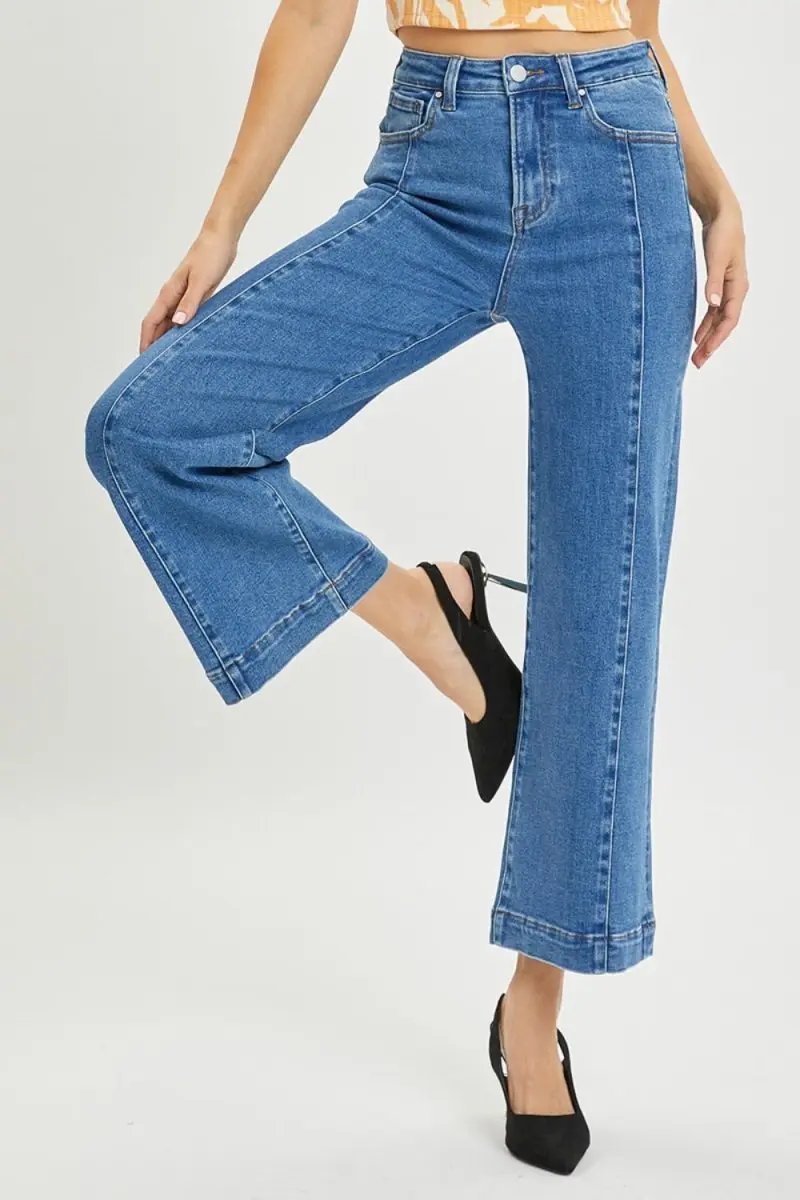 Trendsi RISEN High Rise Wide Leg Jeans Women&amp;#39;s Everyday Denim Comfortable Fit