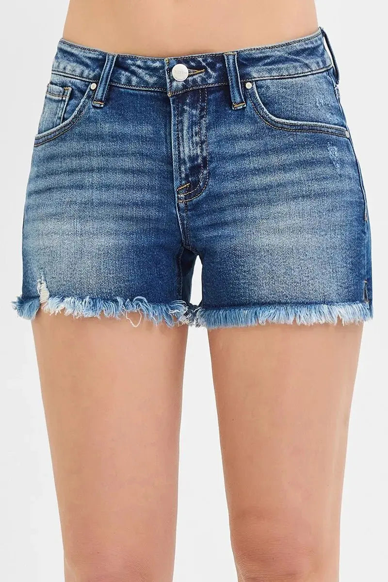 Trendsi Denim Shorts Women&amp;#39;s Plus Size Casual Low Rise Frayed Hem Shorts