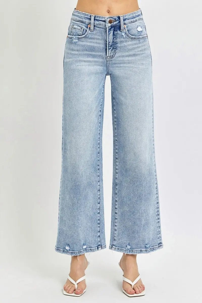 RISEN Jeans + Tummy Control + Everyday Wear + Wide Leg Jeans + High Rise, Comfy