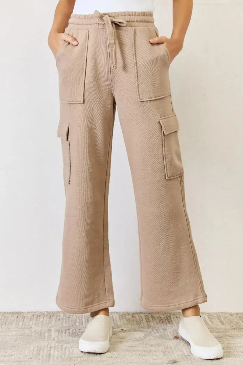 Cargo Pants Women&amp;#39;s Everyday High Waist Wide Leg Trousers - Comfy Fit