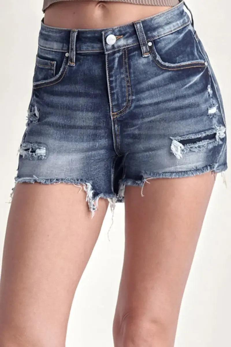 Trendsi Denim Shorts Women&amp;#39;s Summer Casual Mid Rise Raw Hem Jean Shorts
