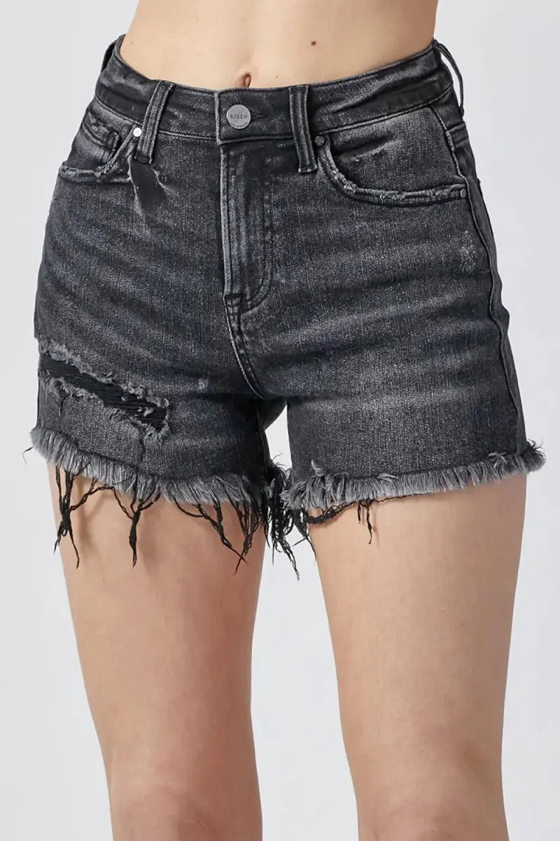 Raw Hem Denim Shorts Women&amp;#39;s Casual Summer Pockets Short
