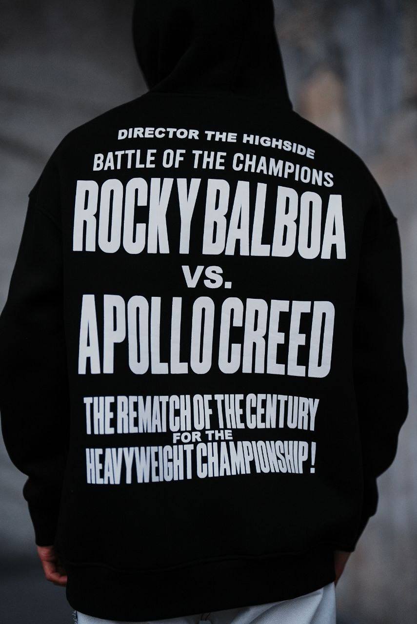 Oversize &#39;Rocky Balboa vs. Apollo Creed&#39; Graphic Hoodie - Boxing Match Sweatshirt