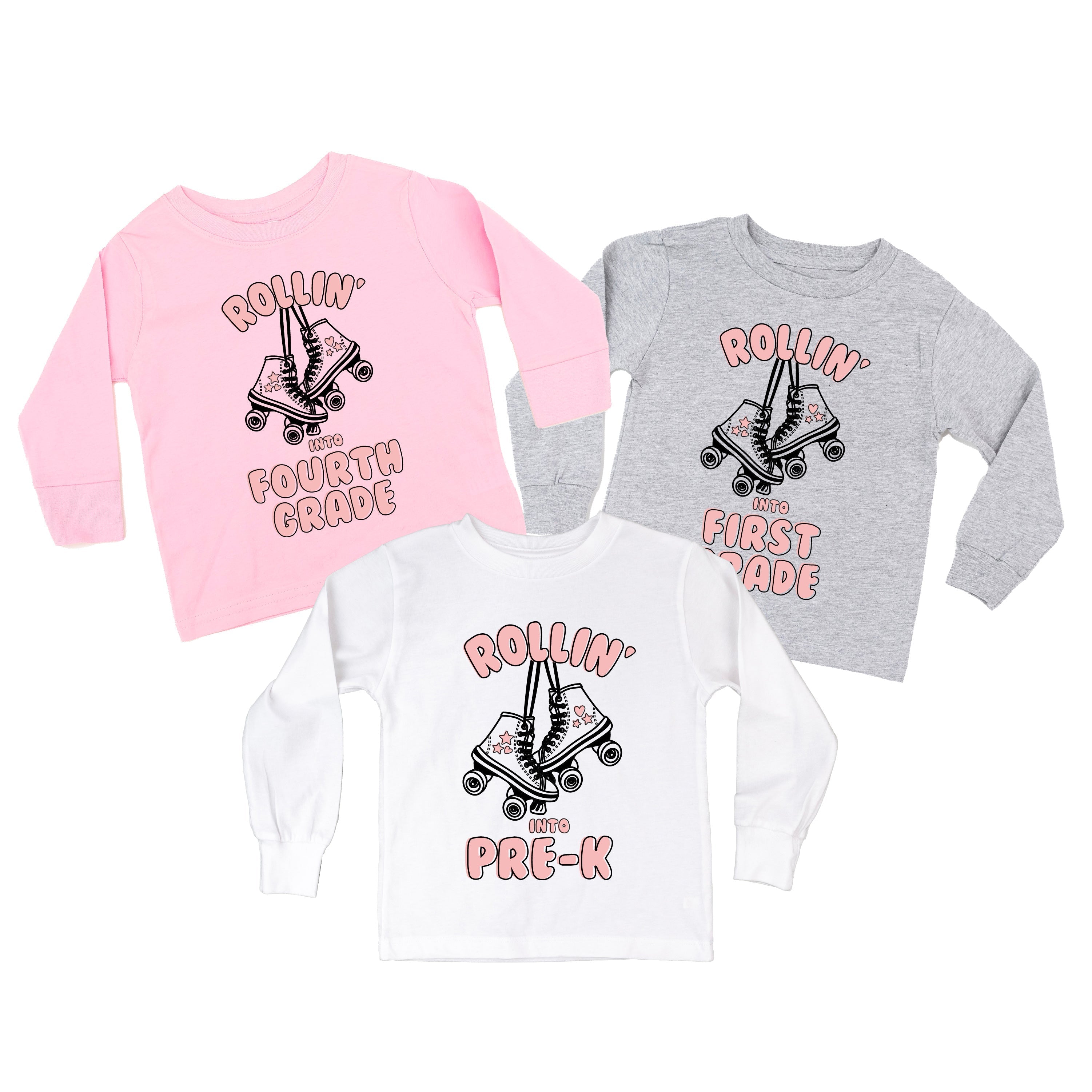 Rollerskates - Rollin&#39; Into (Choose Your Grade) - Child Long Sleeve Tee