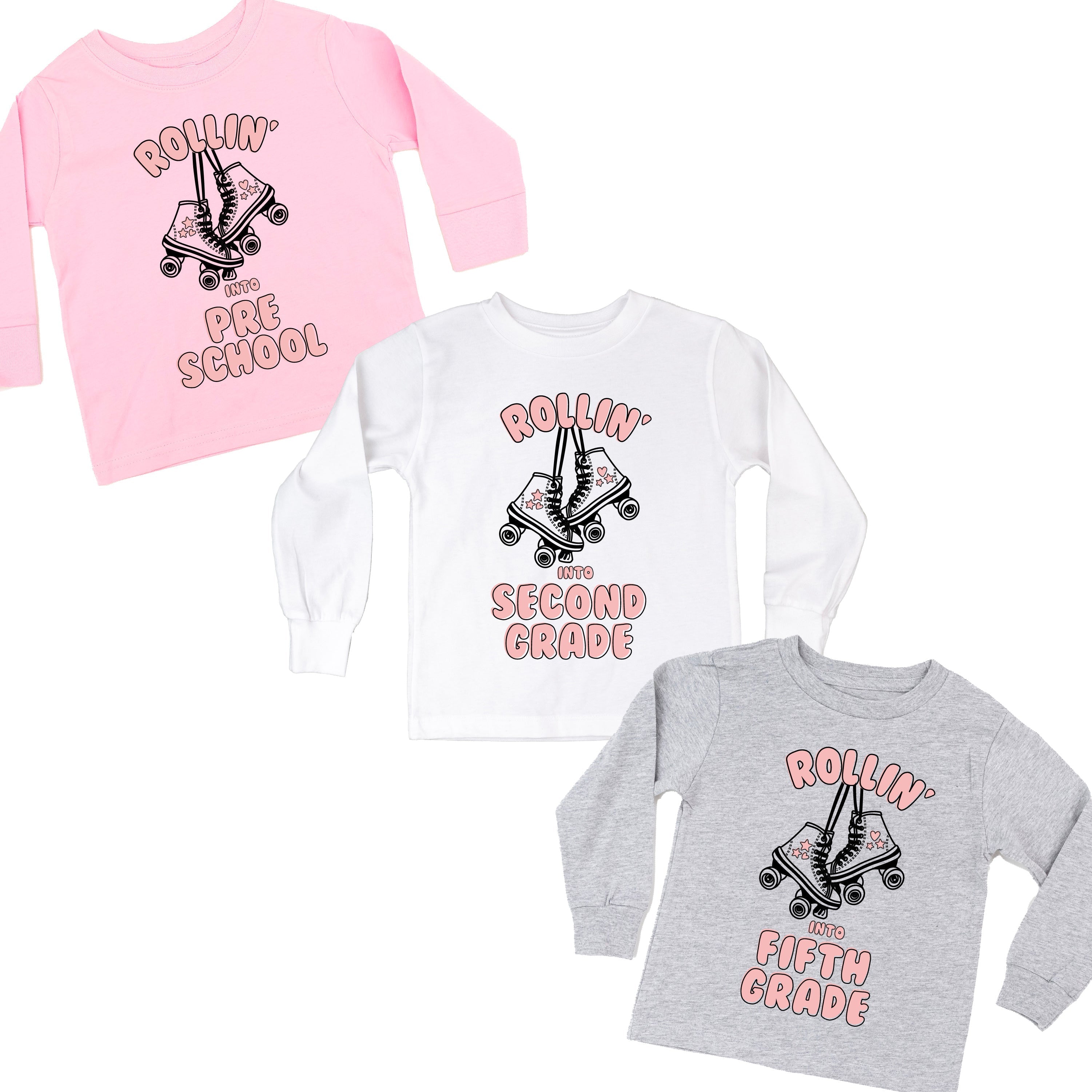 Rollerskates - Rollin&#39; Into (Choose Your Grade) - Child Long Sleeve Tee