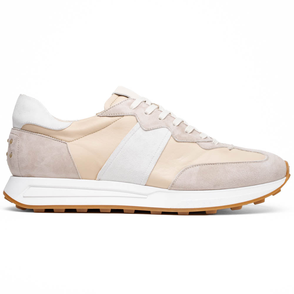 66-265-TPE ROXI Suede &amp;amp; Calfskin Sneaker, Taupe
