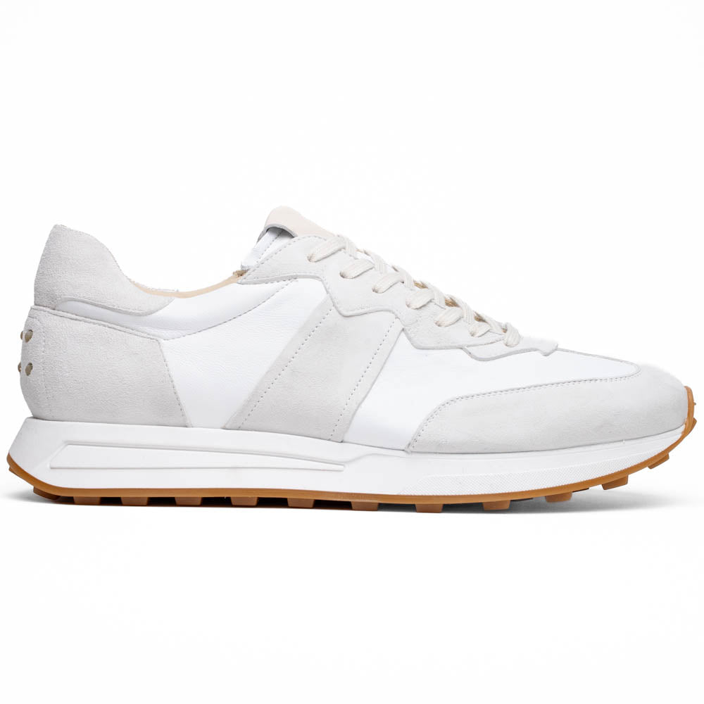 66-265-WHT ROXI Suede &amp;amp; Calfskin Sneaker, White