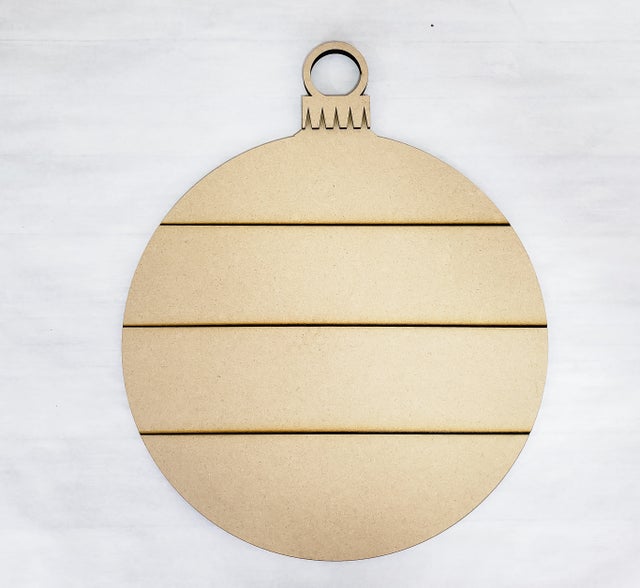 18&amp;quot; Round Faux Shiplap Ornament Door Hanger