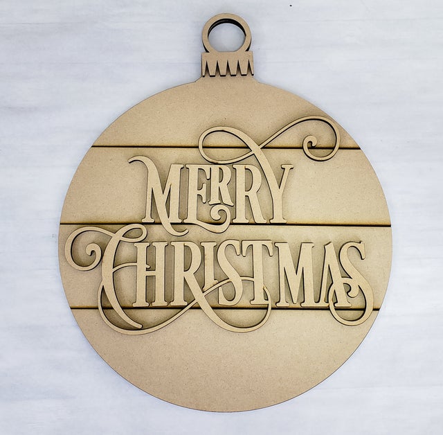 Merry Christmas Hanger Unfinished MDF Kit
