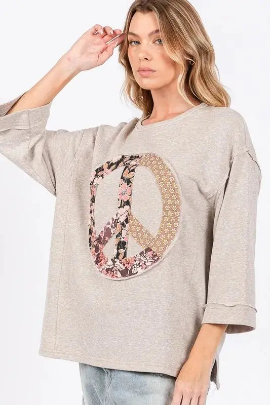 Trendsi SAGE+FIG Floral Top Women&amp;#39;s Casual Round Neck Tee - Soft &amp;amp; Comfy