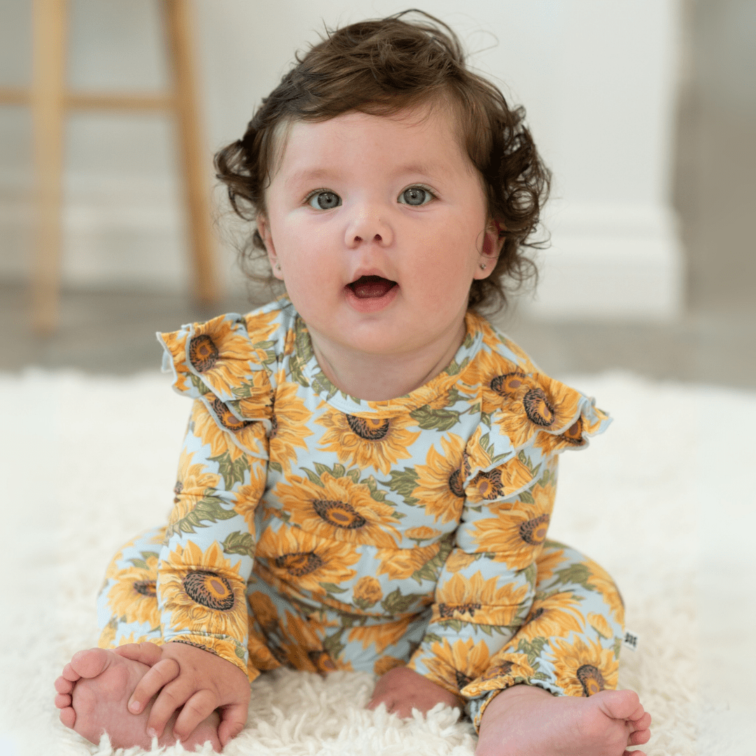 Sammy&amp;#39;s Sunflower Flutter Sleeve Romper