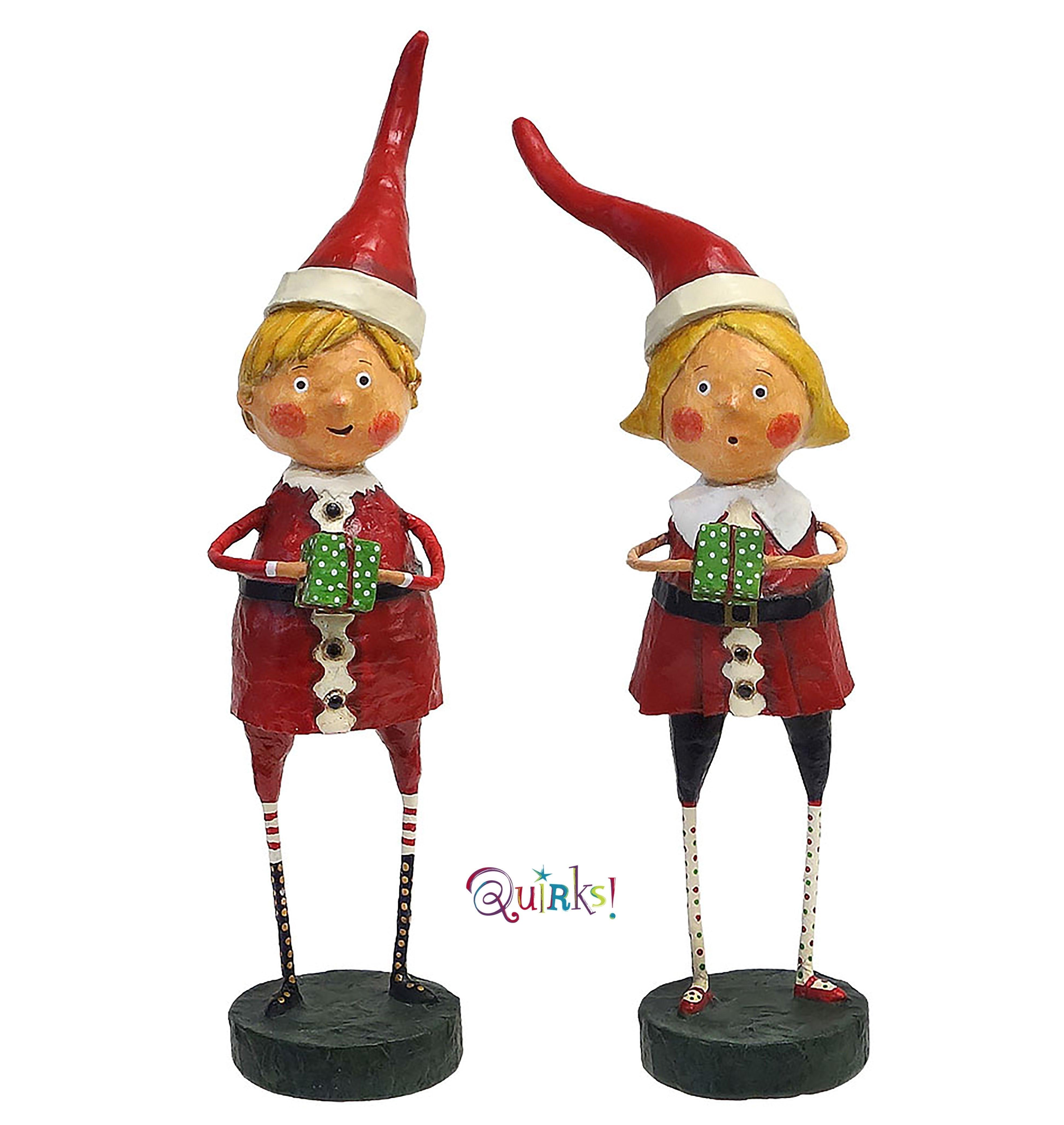 Santa&amp;#39;s Little Helpers Set of 2 Lori Mitchell Collectible Figurines RETIRED