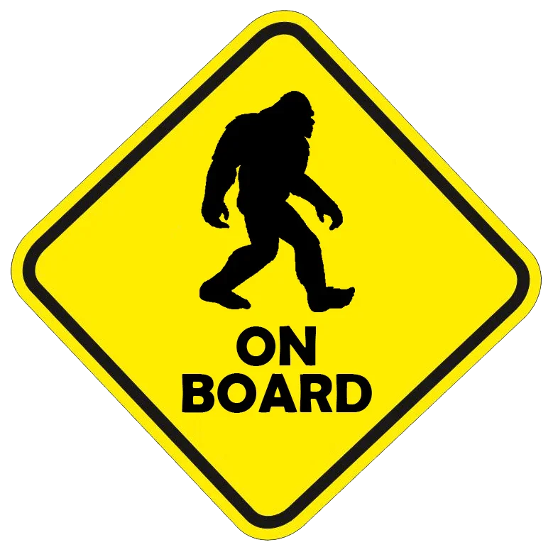 Sasquatch / Bigfoot On Board Sticker 5&amp;quot; - Universal