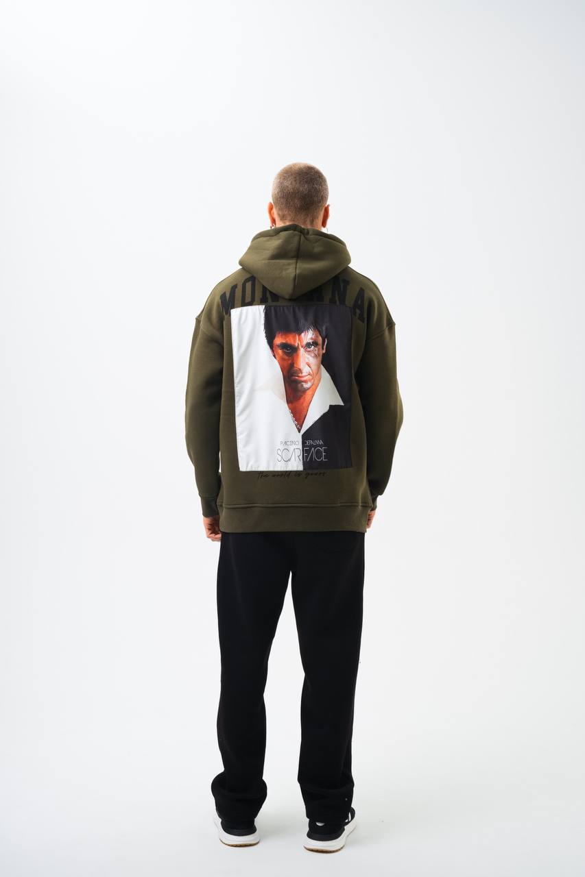 Oversize &#39;Scarface&#39; Hoodie - Tony Montana Graphic Sweatshirt &#39;The World is Yours&#39;