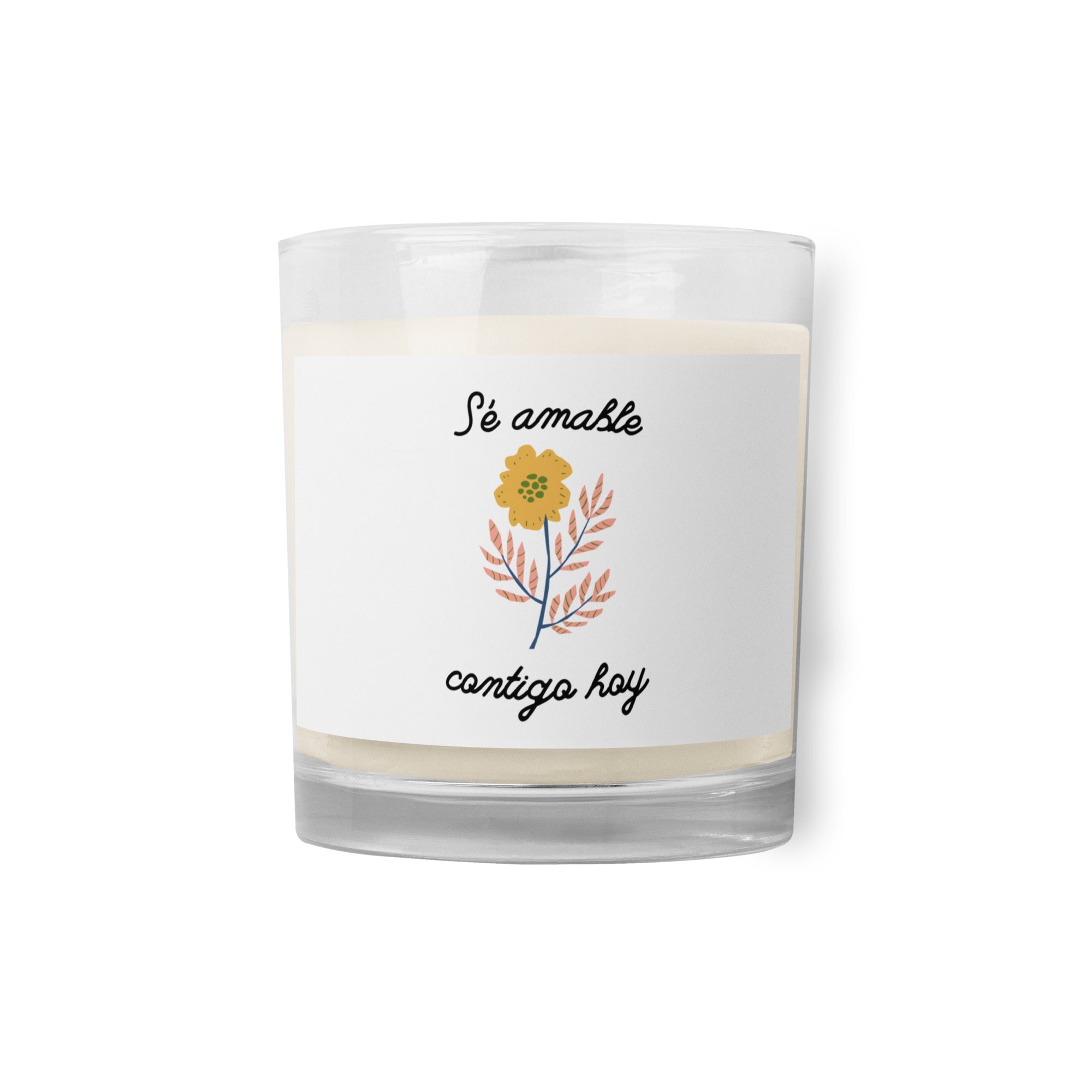 Sé amable contigo hoy Spanish Glass jar soy wax candle