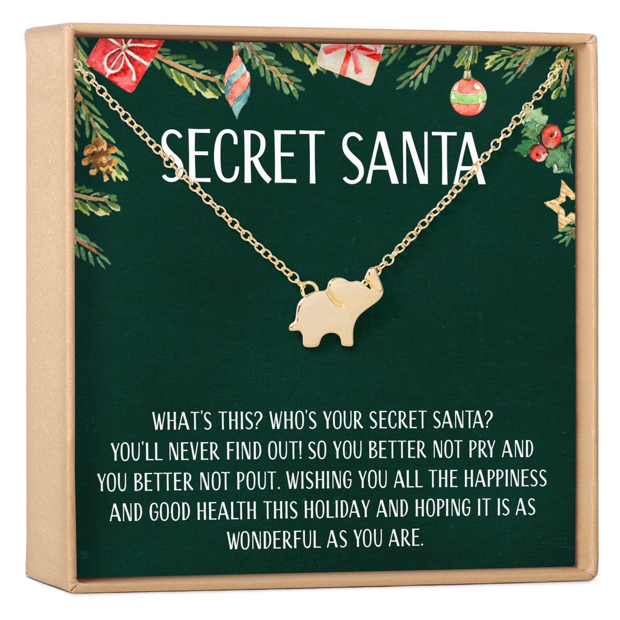 SECRET SANTA GIFT ELEPHANT PENDANT NECKLACE