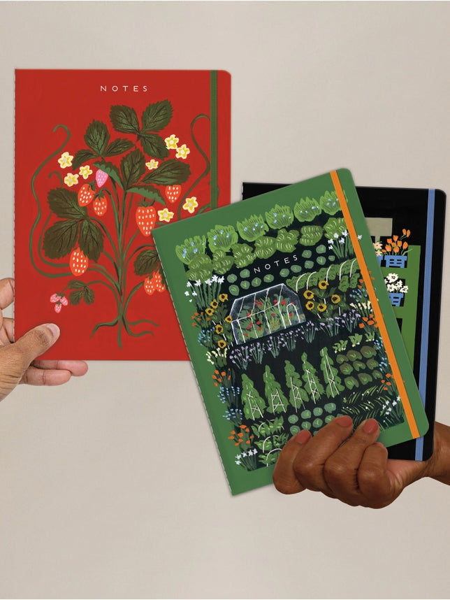 Garden Greenhouse Sewn Trio Notebook Set