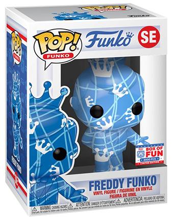 Freddy Funko (Blue &amp;amp; White w/ Stripes, Artist Series) SE - 2021 Fundays Games Funko Fundays Box of Fun/2000 Made