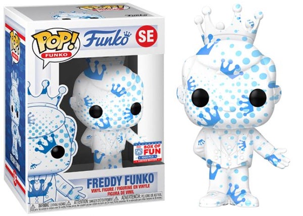 Freddy Funko (White &amp;amp; Blue w/ Dots, Artist Series) SE - 2021 Fundays Games Funko Fundays Box of Fun/1000 Made