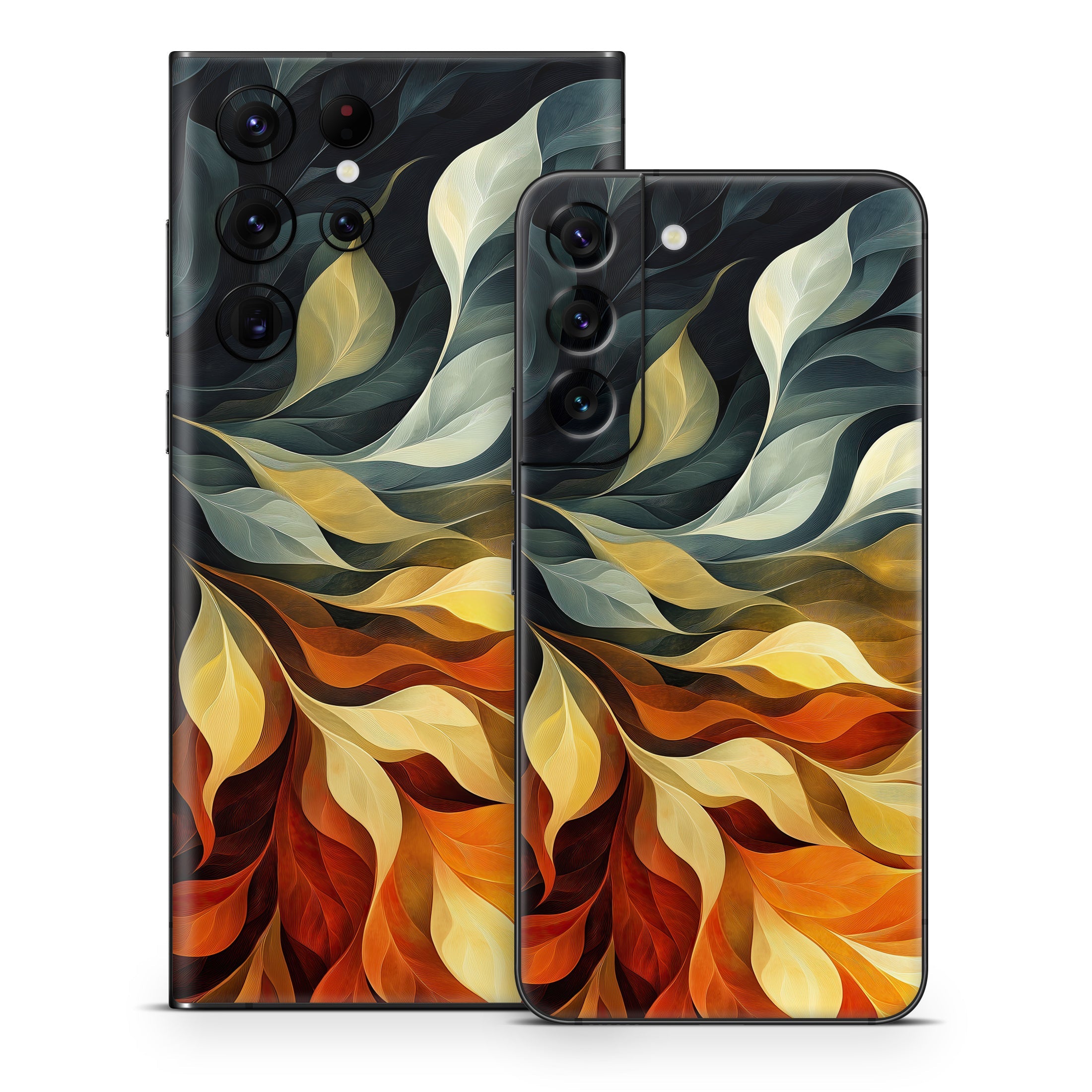 Orange and Charcoal - Samsung Galaxy S22 Skin