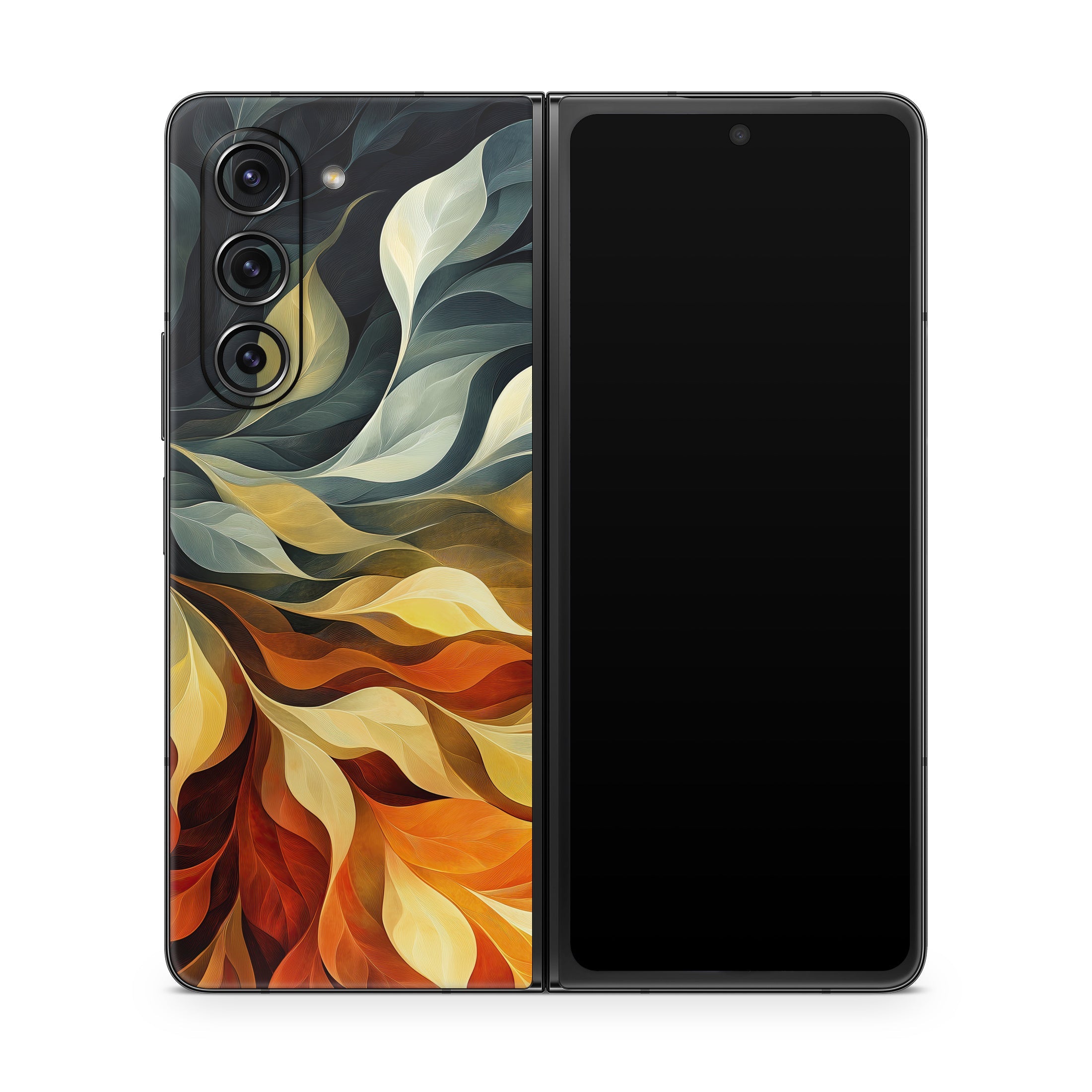 Orange and Charcoal - Samsung Galaxy Z Fold5 Skin