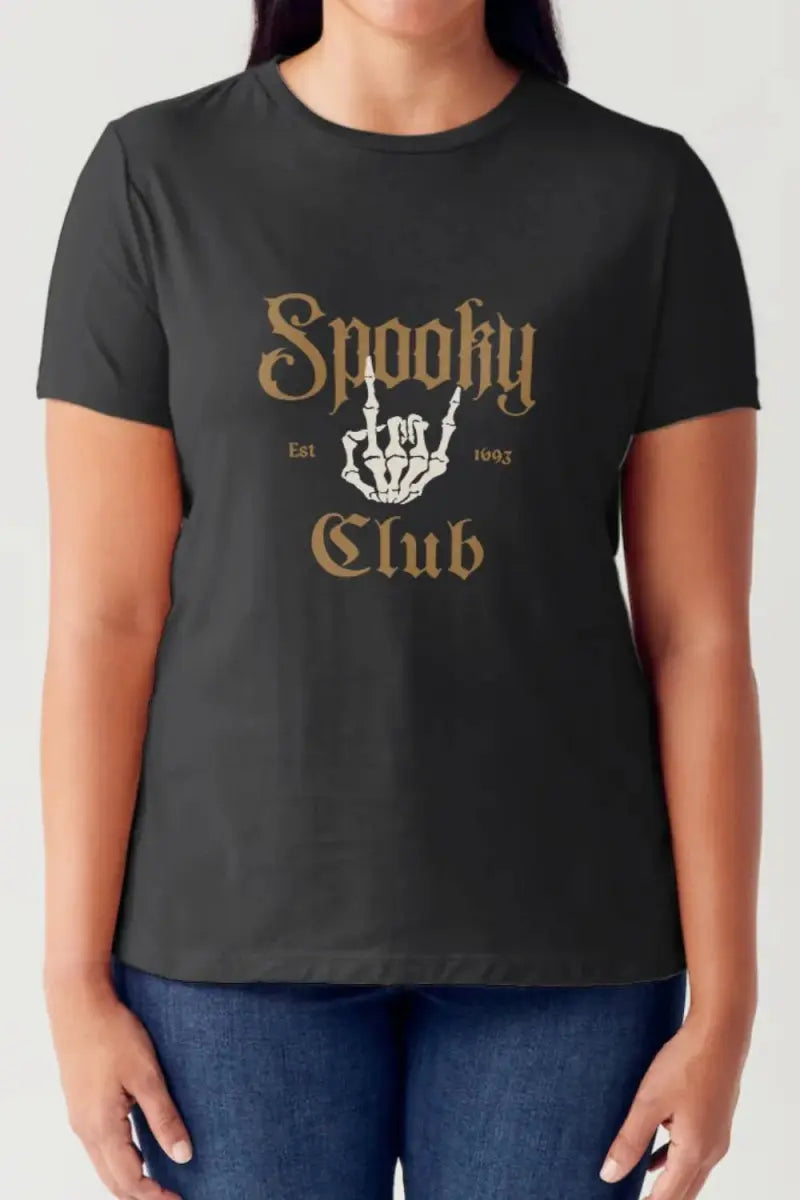 Spooky Club Graphic Tee Women&amp;#39;s Casual Short Sleeve T-Shirt - Soft &amp;amp; Comfy