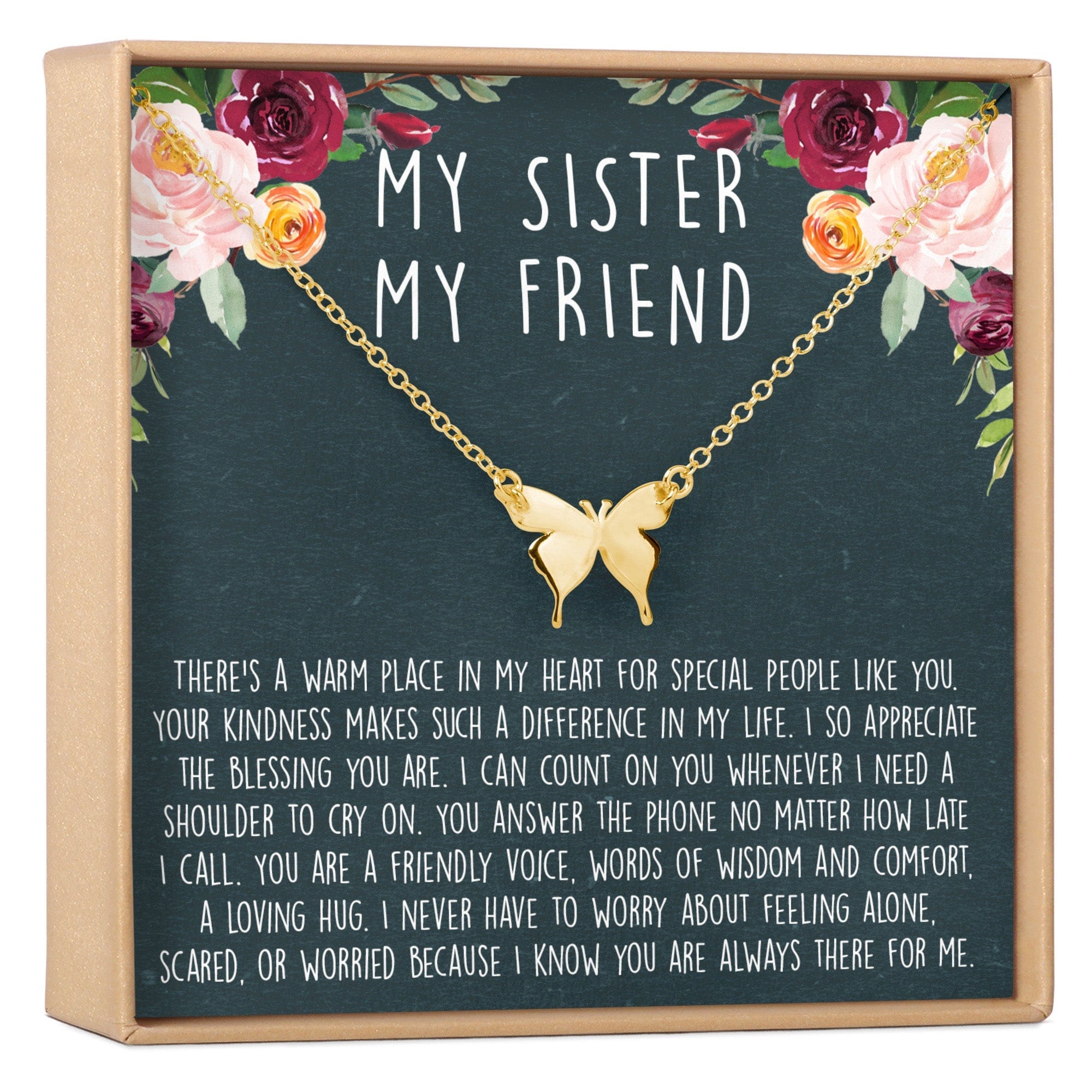 Sisters Butterfly Pendant Necklace