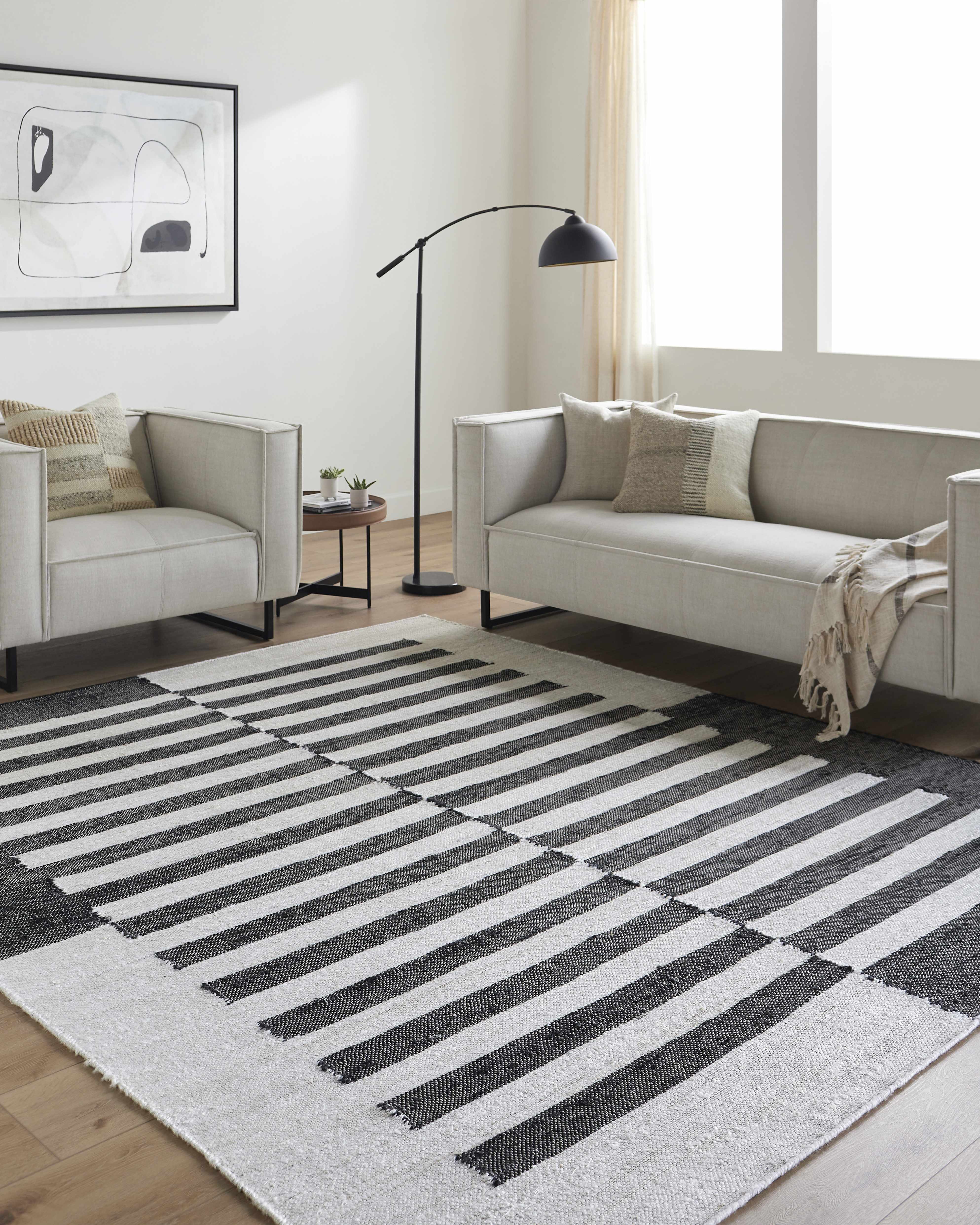 Soren Black&amp;amp;White Jute Area Rug