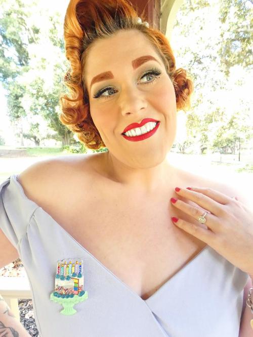 "Slice, Slice Baby" Birthday Cake Brooch by Lipstick & Chrome x Club Eggie