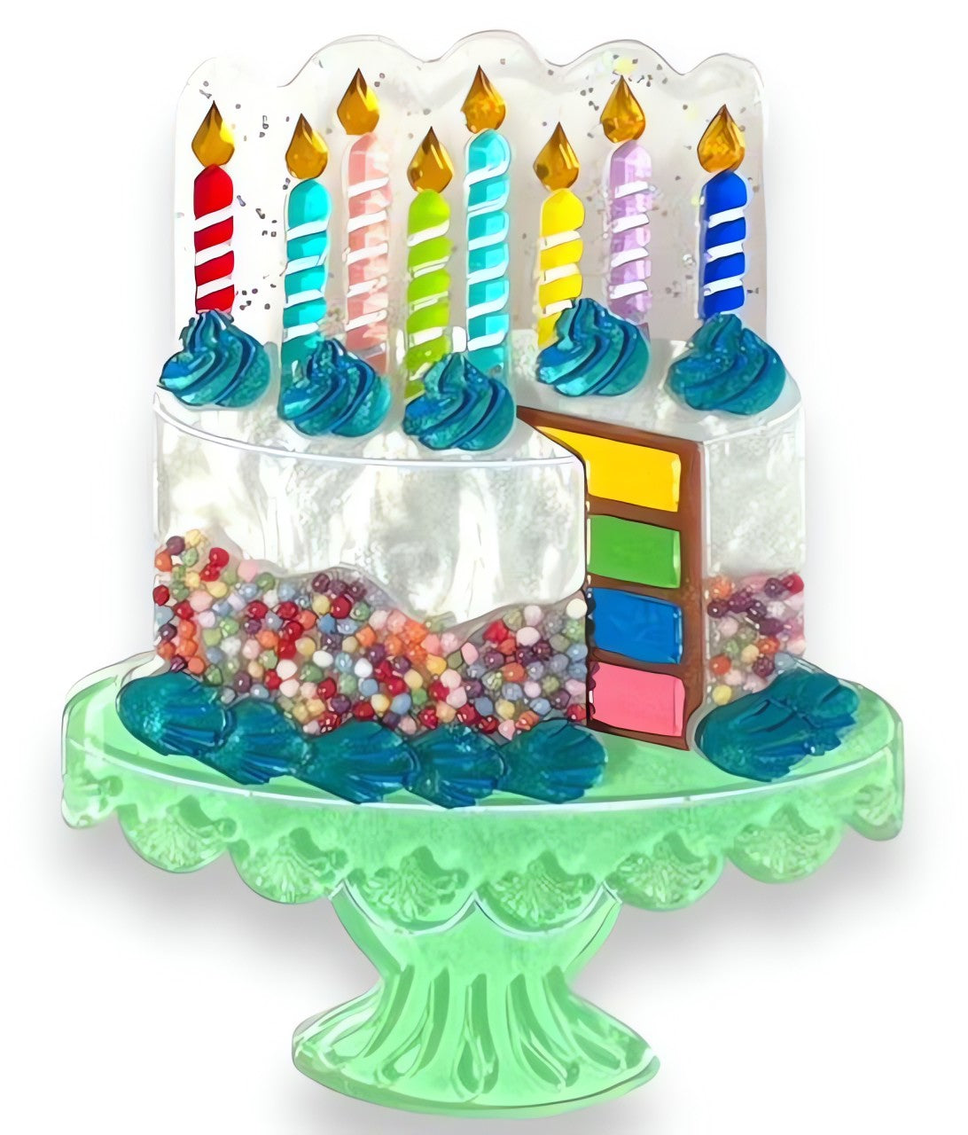 &amp;quot;Slice, Slice Baby&amp;quot; Birthday Cake Brooch by Lipstick &amp;amp; Chrome x Club Eggie