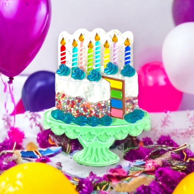 "Slice, Slice Baby" Birthday Cake Brooch by Lipstick & Chrome x Club Eggie