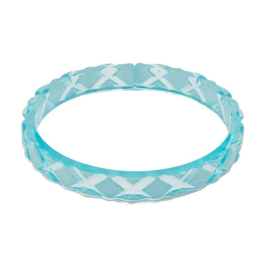 Quilted Acrylic Resin Bangle Bracelet -BRIGHT BLUE